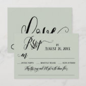 Uitgebreide Flourishes Script Nummerverzoek RSVP Kaartje (Voorkant / Achterkant)