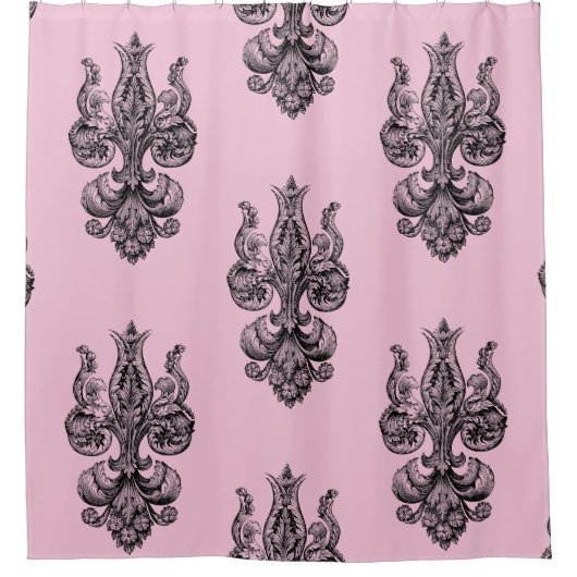 Uitgebreide Franse Fleur de Lis Douchegordijn (Voorkant)