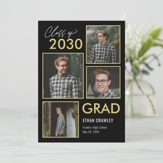 Uitgebreide galerij Bewerkbare kleur Afstuderen Kaart (Staand voorkant)