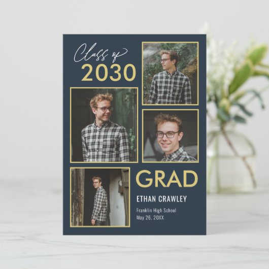 Uitgebreide galerij Bewerkbare kleur Afstuderen Kaart (Staand voorkant)