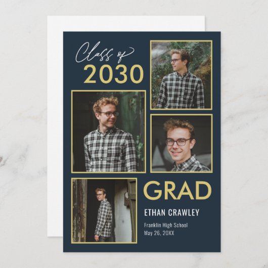 Uitgebreide galerij Bewerkbare kleur Afstuderen Kaart (Voorkant / Achterkant)