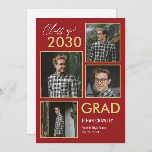 Uitgebreide galerij Bewerkbare kleur Afstuderen Kaart (Voorkant / Achterkant)