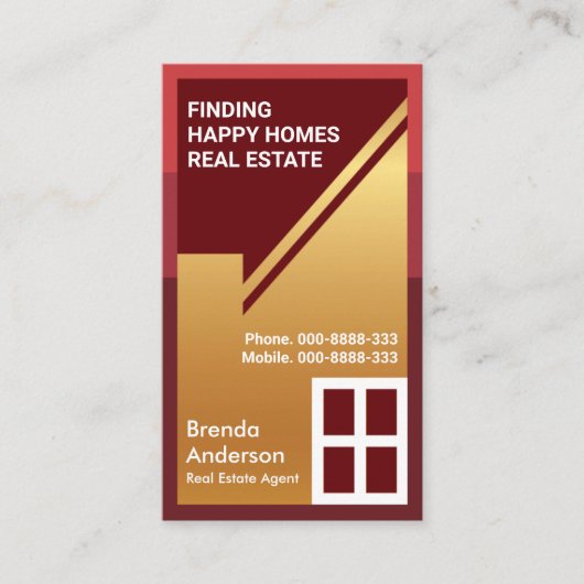 Uitgebreide Gold Rooftop Abstracte Realtor Visitekaartje (Voorkant)