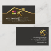 Uitgebreide Gold Rooftop Motif Handyman Constructi Visitekaartje (Voorkant / Achterkant)