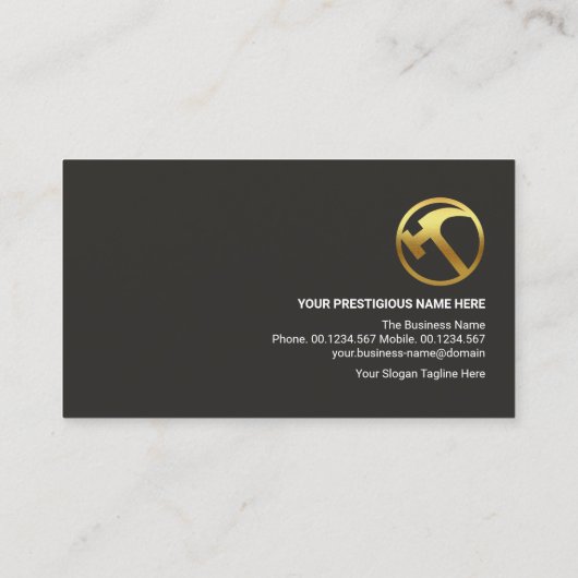 Uitgebreide Gold Rooftop Motif Handyman Constructi Visitekaartje (Achterkant)