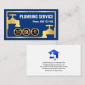 Uitgebreide gouden buisjes blauw water dat lekt visitekaartje (Voorkant / Achterkant)