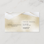 Uitgebreide gouden facetten op Light Gold White Visitekaartje (Achterkant)