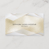Uitgebreide gouden facetten op Light Gold White Visitekaartje (Voorkant)