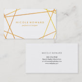 Uitgebreide gouden lijnen visitekaartje (Voorkant / Achterkant)