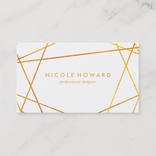 Uitgebreide gouden lijnen visitekaartje (Voorkant)