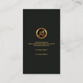 Uitgebreide gouden vork, piepspon catering visitekaartje (Achterkant)