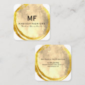 Uitgebreide goudpenseelWaterverf met monogram Vierkante Visitekaartje (Voorkant / Achterkant)