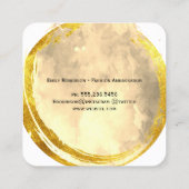 Uitgebreide goudpenseelWaterverf met monogram Vierkante Visitekaartje (Achterkant)