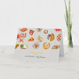 Uitgebreide grijze bruidssalon brunch Foods Illust Folie Wenskaart