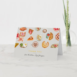 Uitgebreide grijze bruidssalon brunch Foods Illust Folie Wenskaart