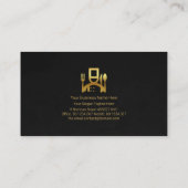 Uitgebreide grijze Grunge Gold Utensils Visitekaartje (Achterkant)