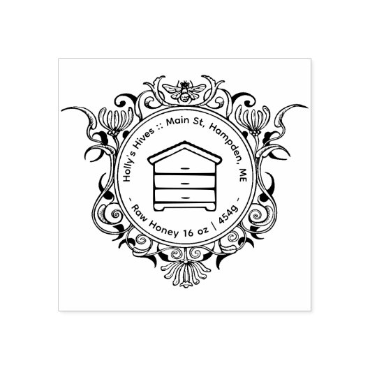 Uitgebreide Honeybee Lijst HONEY bijenkorf en net Rubberstempel (Afrduk)