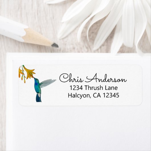 Uitgebreide Hummingbird return address Label (Insitu)