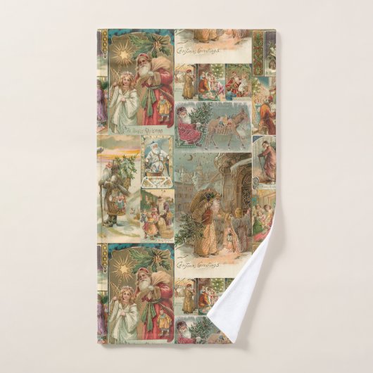 Uitgebreide  kerstbekkencollage bad handdoek (Handdoek)