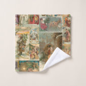 Uitgebreide  kerstbekkencollage bad handdoek (Wasdoekje)