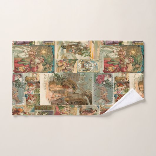 Uitgebreide  kerstbekkencollage bad handdoek (Handdoek)