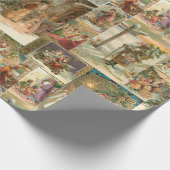 Uitgebreide kerstbekkencollage cadeaupapier (Hoek)