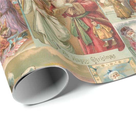 Uitgebreide  kerstbekkencollage cadeaupapier (Rol Hoek)