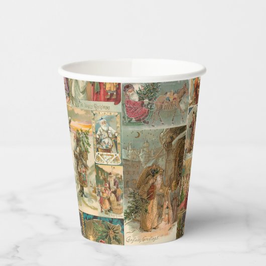 Uitgebreide  kerstbekkencollage papieren bekers (Links)