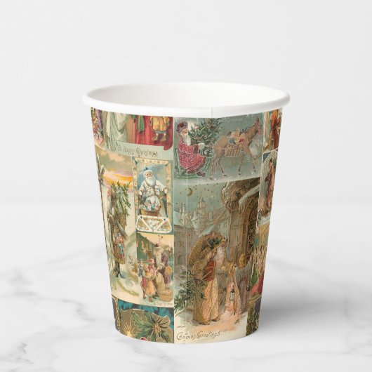 Uitgebreide  kerstbekkencollage papieren bekers (Rechts)