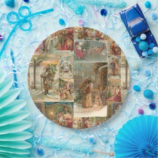 Uitgebreide  kerstbekkencollage papieren bordje (Feest)