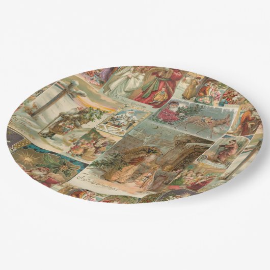 Uitgebreide kerstbekkencollage papieren bordje (Gekanteld)