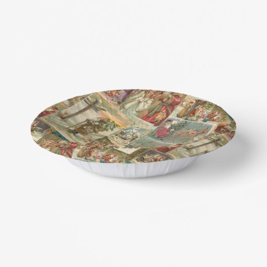 Uitgebreide  kerstbekkencollage papieren kommen (Gebogen)