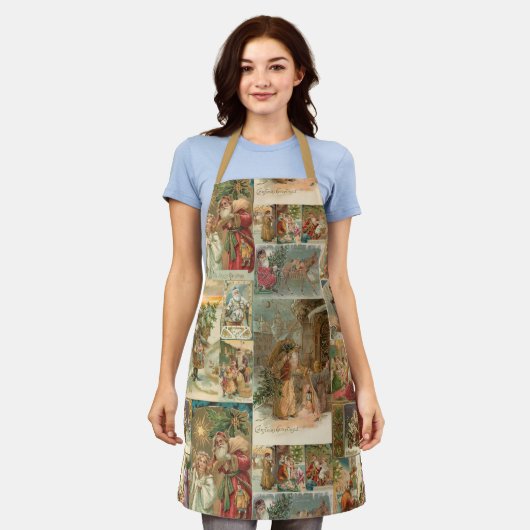 Uitgebreide  kerstbekkencollage schort (Gedragen)