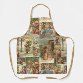 Uitgebreide  kerstbekkencollage schort (Voorkant)