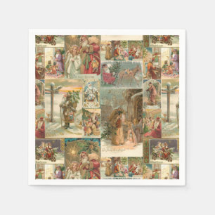 Uitgebreide  kerstbekkencollage servet