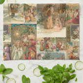 Uitgebreide  kerstbekkencollage theedoek (Gevouwen)