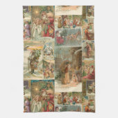 Uitgebreide  kerstbekkencollage theedoek (Verticaal)