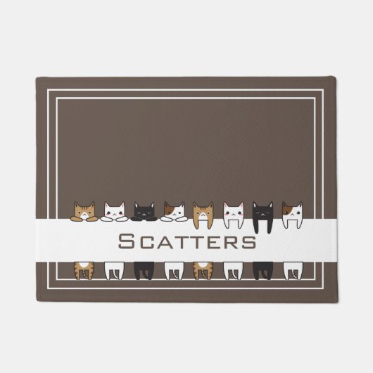 Uitgebreide keukenkatten Voedsel- en watermat Deurmat (Voorkant)