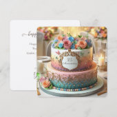 UITGEBREIDE KLEURRIJKE BLOEMIGE JUBILEA TAART (Voorkant / Achterkant)