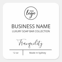 Uitgebreide Luxury Logo White Soap Bar Labels