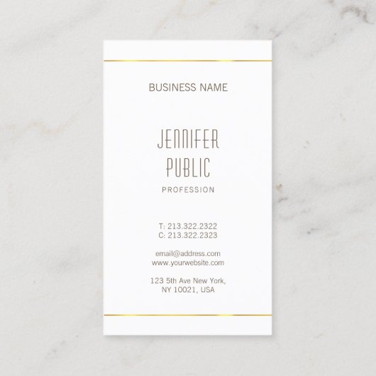 Uitgebreide, moderne design glamour met unieke vor visitekaartje (Achterkant)