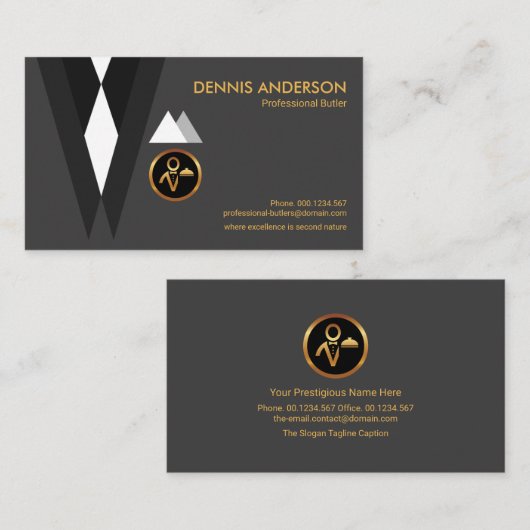 Uitgebreide, moderne Suite Professional Butler Visitekaartje (Voorkant / Achterkant)