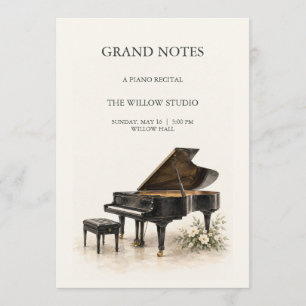 Uitgebreide Notities Bewerkbare Piano Recital Prog Kaart