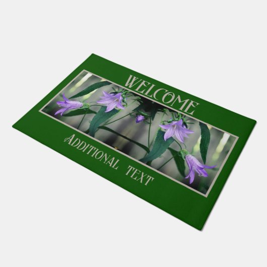 Uitgebreide paarse bloemen - Aangepast welkom Deurmat (Schuin)
