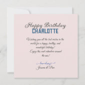 UITGEBREIDE PASTEL BLOEMENTAART VERJAARDAG KAART (Achterkant)