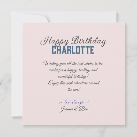 UITGEBREIDE PASTEL BLOEMENTAART VERJAARDAG KAART (Achterkant)