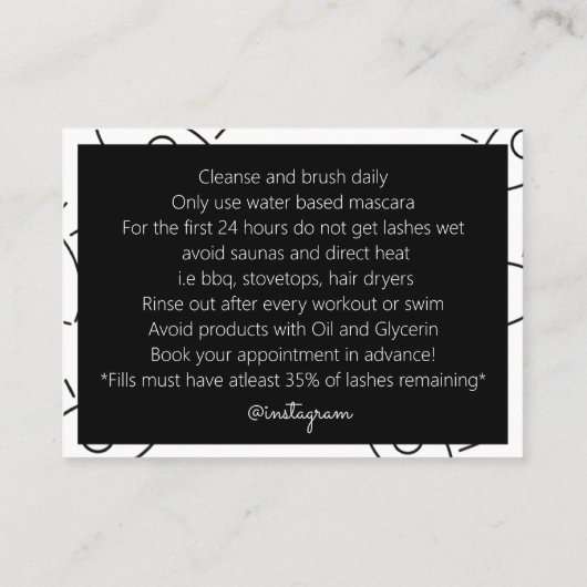 Uitgebreide programma's Aftercare card Visitekaartje (Achterkant)