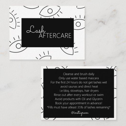 Uitgebreide programma's Aftercare card Visitekaartje (Voorkant / Achterkant)