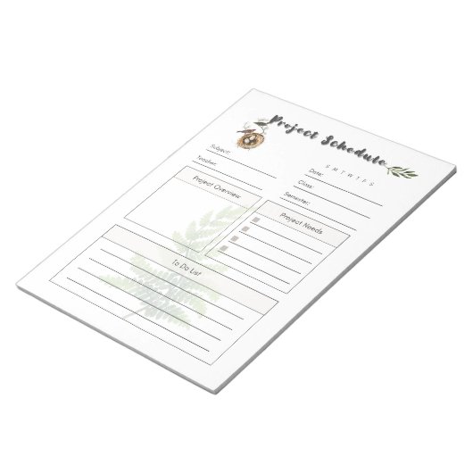 Uitgebreide projectsjabloon notitieblok (Schuin)