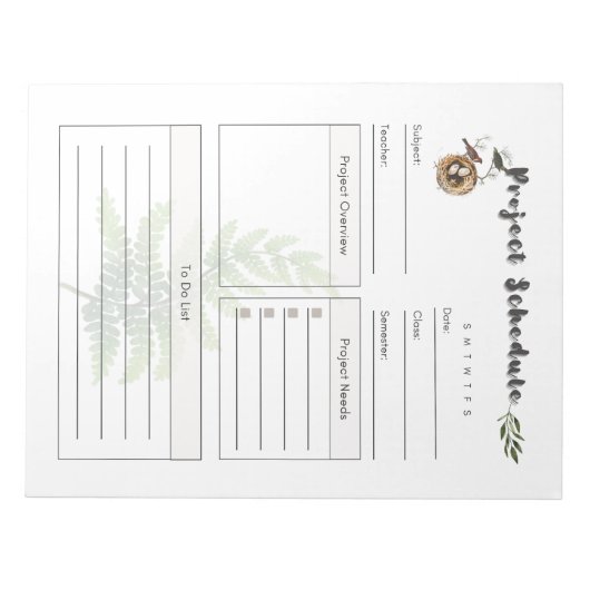 Uitgebreide projectsjabloon notitieblok (Voorkant)